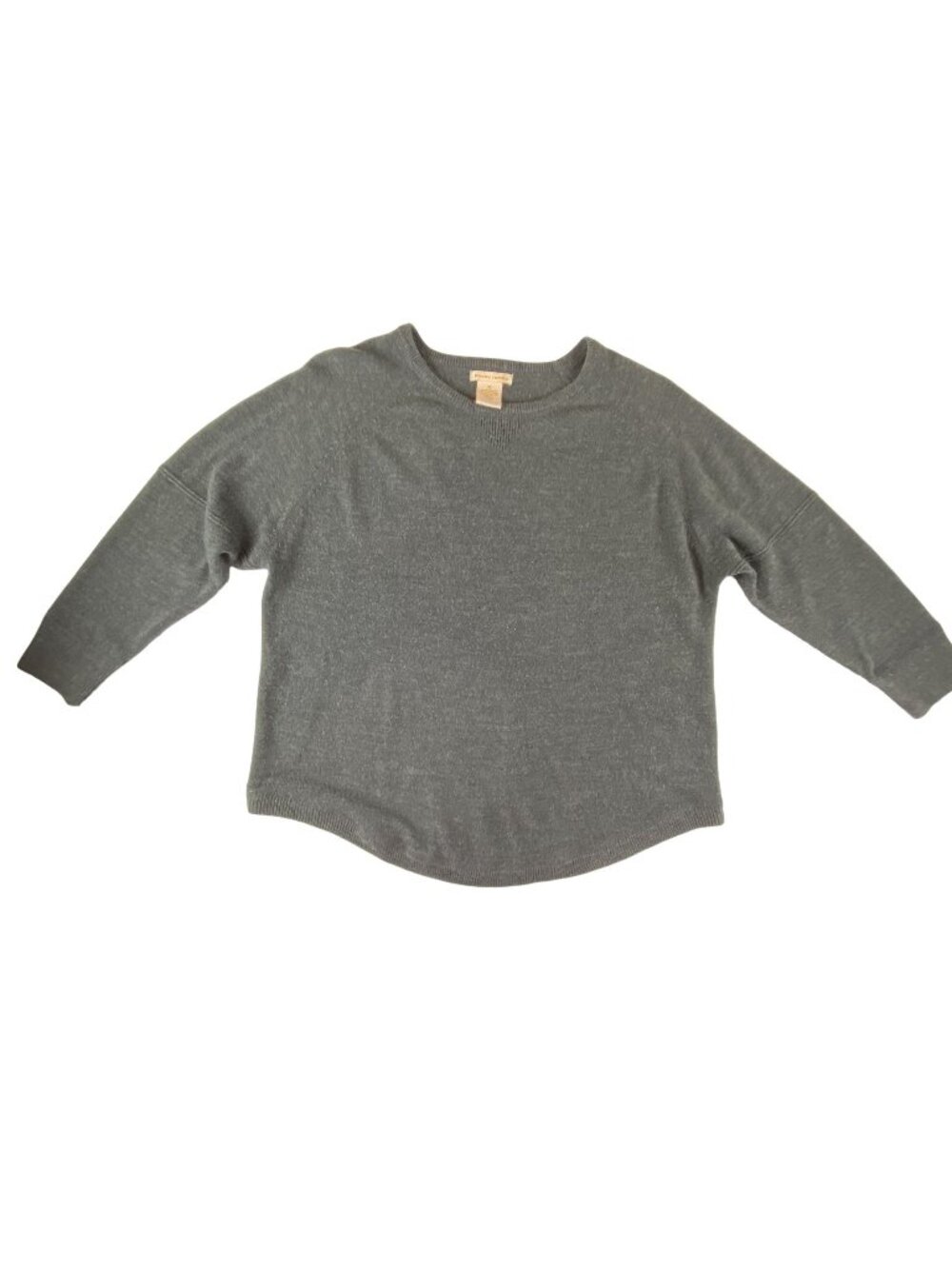 Sweet Romeo Womens Pullover Short Gray Crewneck Acrylic 3/4 Sleeve Sweater XL